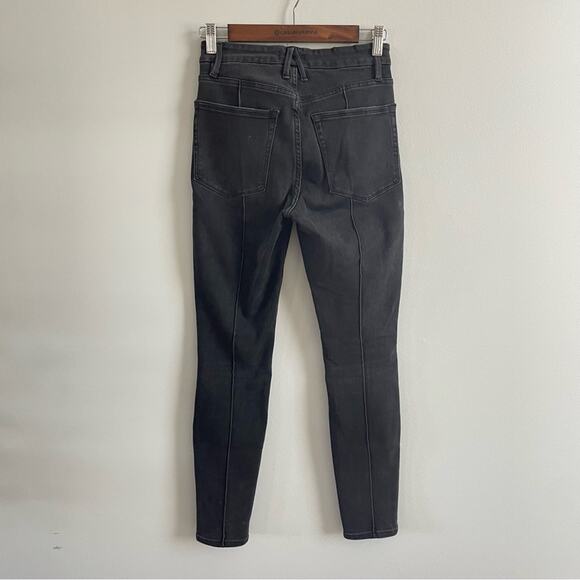 Good American | Women’s Good Legs Pintuck Jeans Denim Washed Black 035 High Rise - Picture 7 of 9